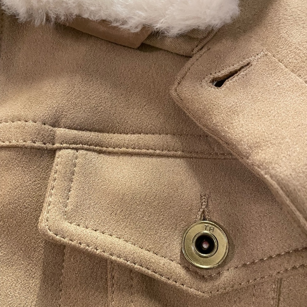 Tommy Hilfiger Suedef Fur Jacket Women’s Small Beige Vintage VTG - Picture 5 of 7